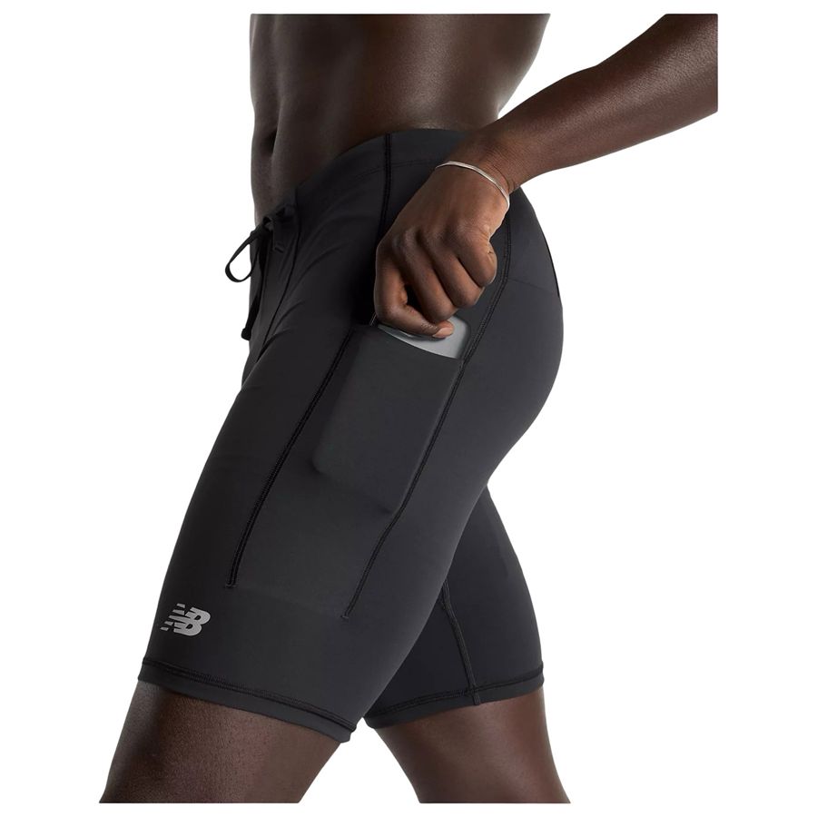 Sleek Pocket Half Tight 9 short elasticizzati uomo da allenamento New Balance | MS51271BK